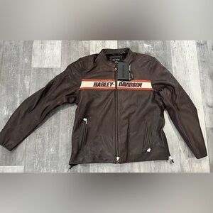 Harley Davidson Men's Victory Lane II Leather Jacket, Brown - Size: 2X-Large